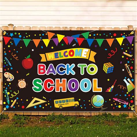 Buy JOZON Welcome Back To School Backdrop Banner 73 x 43 Inch Large ...
