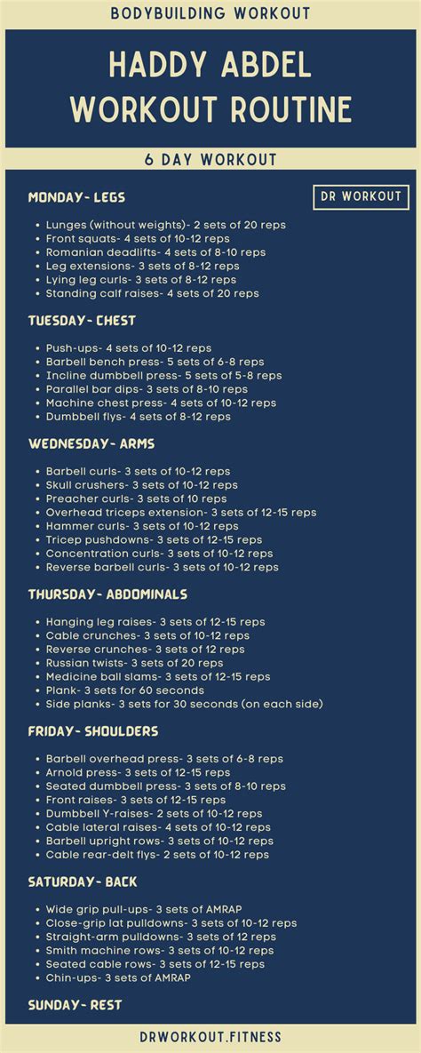 Haddy Abdel's Workout Routine | Workout routine, Workout routine for ...