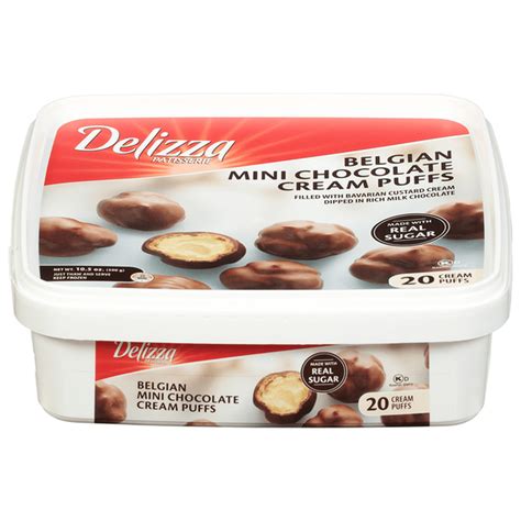 Delizza Cream Puffs, Belgian, Mini, Chocolate (20 ct) Delivery or ...