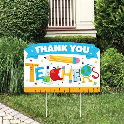 Buy Big Dot of Happiness Thank You Teachers - Teacher Appreciation Yard ...