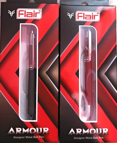 FLAIR Armour Designer Metal B/P (Set of Two) : Amazon.in: Office Products