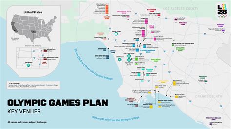 Map Of Venues For 2028 Summer Olympics