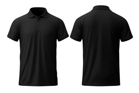 AI generated black polo shirt mockup template, isolated on transparent ...