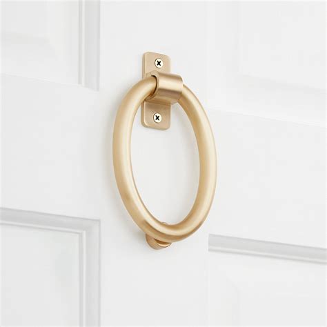 Oval-Shaped Brass Door Knocker - Satin Brass | Signature Hardware