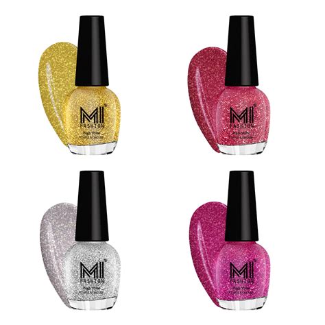 Buy MI Fashion Platinum Collection 12 ml each Set of 4 Glitter High ...