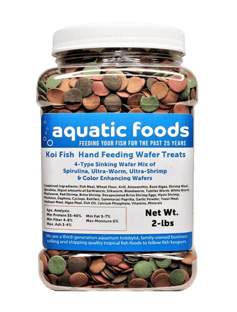 Koi Fish, Hand Feeding 4-Type Sinking Wafer Treats, Teach Your Koi to ...