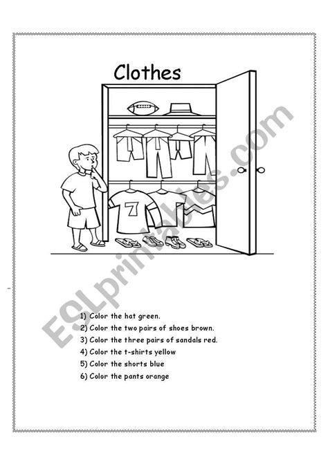 Clothes Coloring Worksheet 的图像结果
