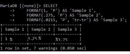 Image result for SQL Format as Percentages