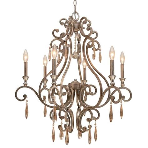 Crystorama Shelby 6-Light Distressed Twilight Transitional Damp Rated ...