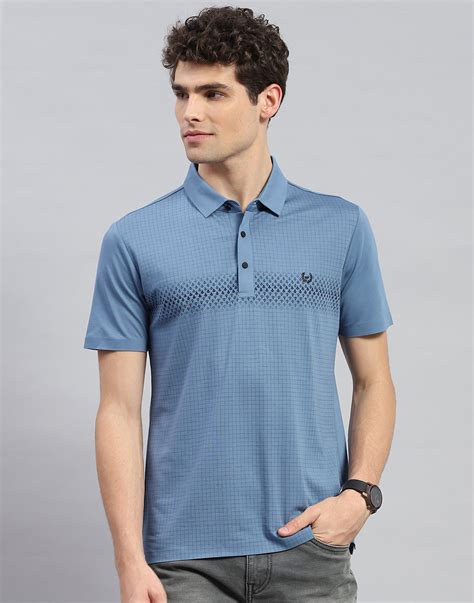 Buy Men Teal Blue Solid Polo Collar Half Sleeve T-Shirt Online in India ...