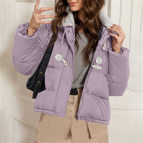 UPPADA Women's Winter Cropped Puffer Jacket with Hood Waterproof Short ...