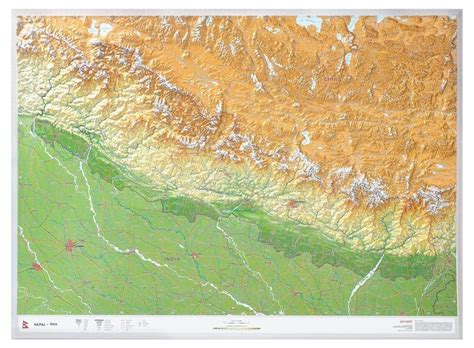 Nepal relief wall map : Georelief: Amazon.in: Books