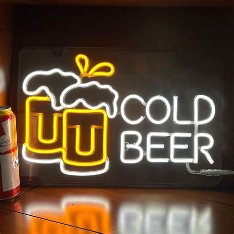 Neon Beer Signs For Beer Bar Pub,Neon Signs for Wall Decor,11 * 16.5 ...