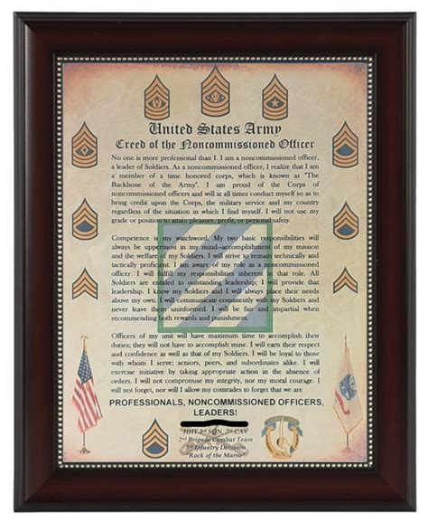 BETTER U.S. Army NCO Creed of the Noncommissioned Officer Aged - Etsy
