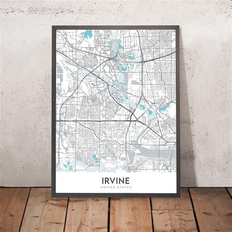 Modern City Map of Irvine, CA: Irvine, Northwood, Woodbridge, Quail Hi – The Unique Maps Co.