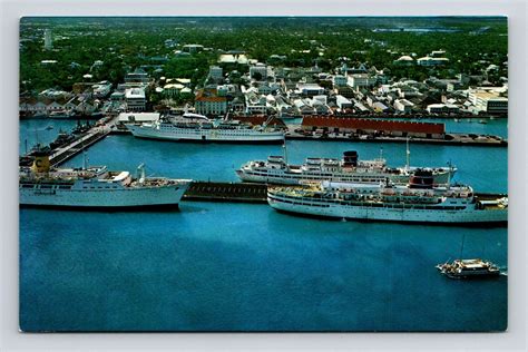 Prince George Wharf Bahamas Scenic Birds Eye View Oceanfront Chrome ...
