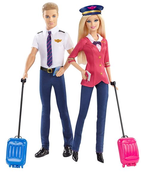 Barbie Careers Barbie and Ken as Pilots Doll Giftset (2-Pack), Dolls ...