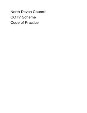Fillable Online North Devon Council CCTV Scheme Code of Practice Fax ...