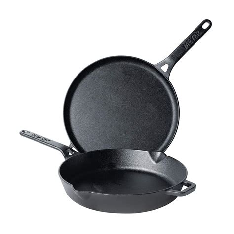 Buy Meyer Pre-Seasoned Cast Iron 2 Piece Cookware Set - 26cm Fry pan ...