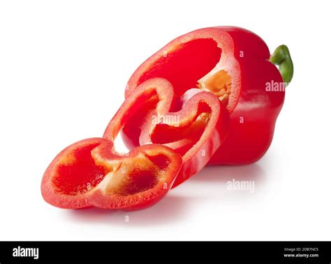 Chopped bell pepper isolated on white background Stock Photo - Alamy
