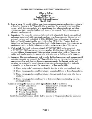 2024-2026 Form OH Sample Tree Removal Contract Specifications - Village ...