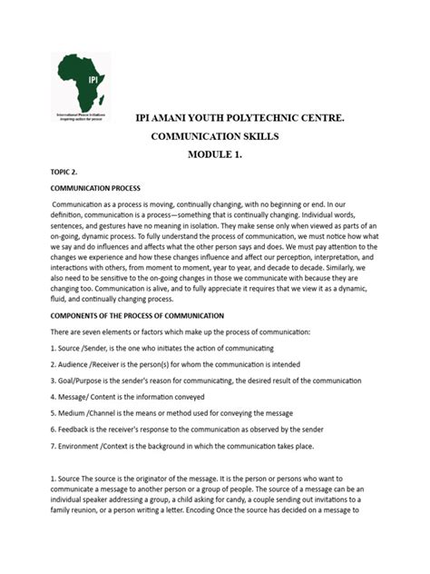 Image result for Communication Skills Lecture Notes PDF