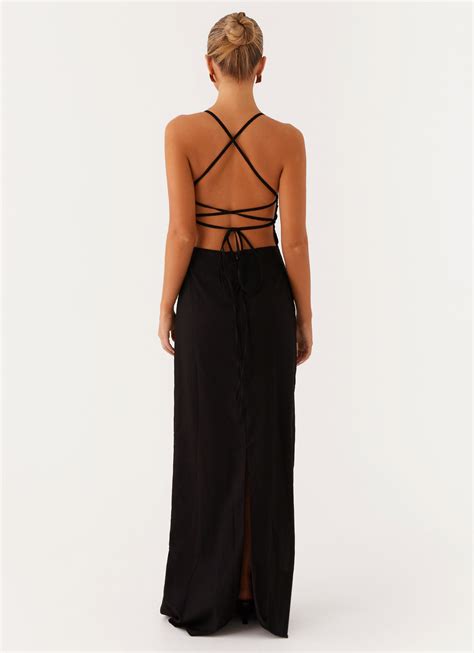 Cora Backless Maxi Dress - Black – Peppermayo UK
