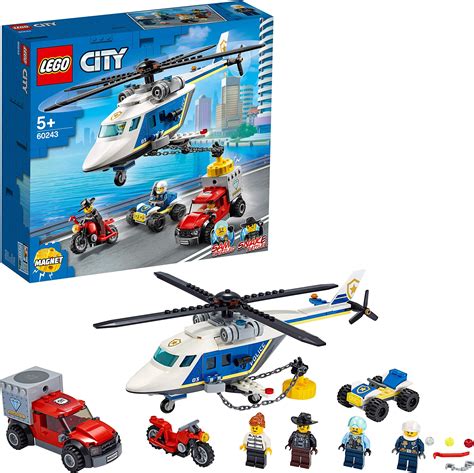 LEGO 60243 City Police Helicopter Chase Toy with ATV Quad Bike ...
