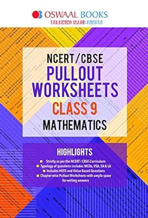 Oswaal CBSE Pullout Worksheet Class 9 Maths Mar 2018 Exam) eBook ...
