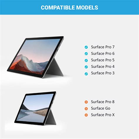 TECPHILE 1089A-C-Wireless Magnetic Keyboard For Surface Pro 3,4,5,6,7 ...