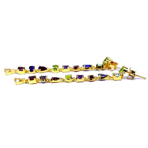 Multi Cut Stone Earrings