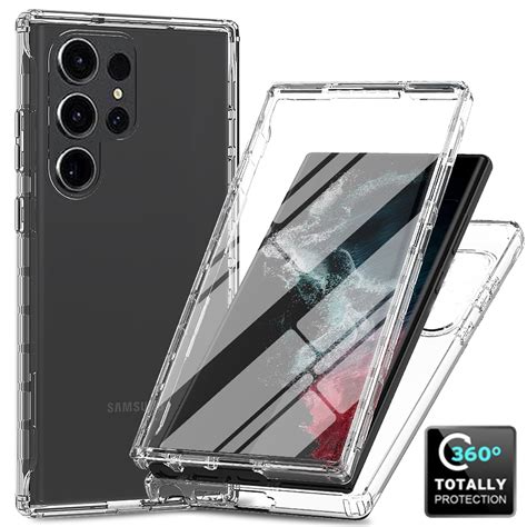 for Samsung Galaxy S25 Ultra Gradient Clear Case with Built-in Screen ...