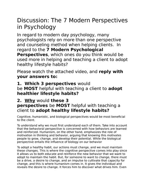 Psychology Seven Perspectives