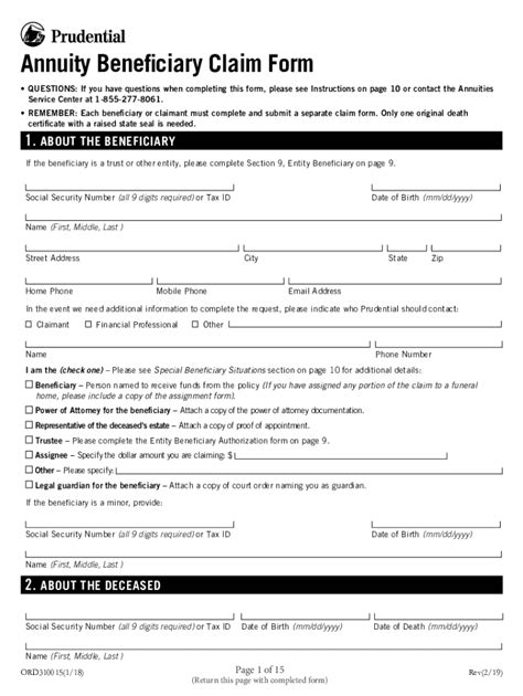 2019-2026 Form Prudential ORD310015 - Blank Fillable Template | Fill ...