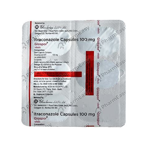 Glospor 100 MG Capsule (6): Uses, Side Effects, Price & Dosage | PharmEasy