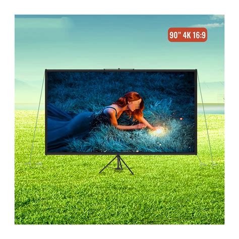 Projector Screen, 16:9 HD 4K 160-Degree Angle Projector Screen With ...