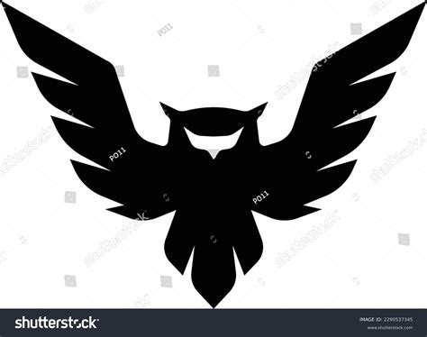 Silhouette Owl Spreading Wings Abstract Design Stock Vector (Royalty Free) 2290537345 | Shutterstock