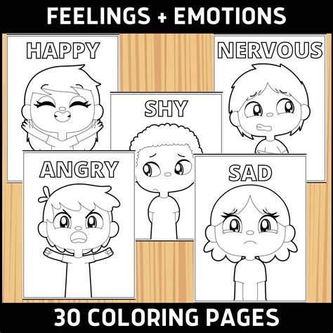 30 Feelings & Emotions Coloring Pages by Teach Simple