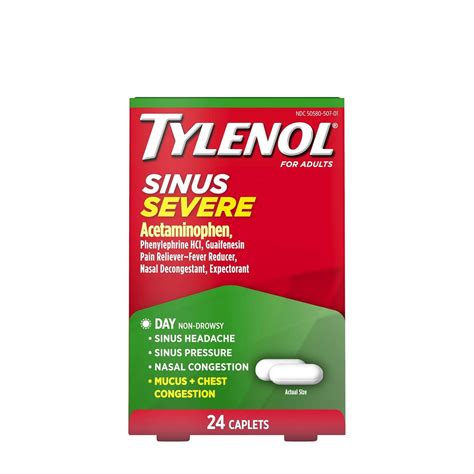 Amazon.com : Tylenol Sinus Severe Daytime Caplets with Acetaminophen ...