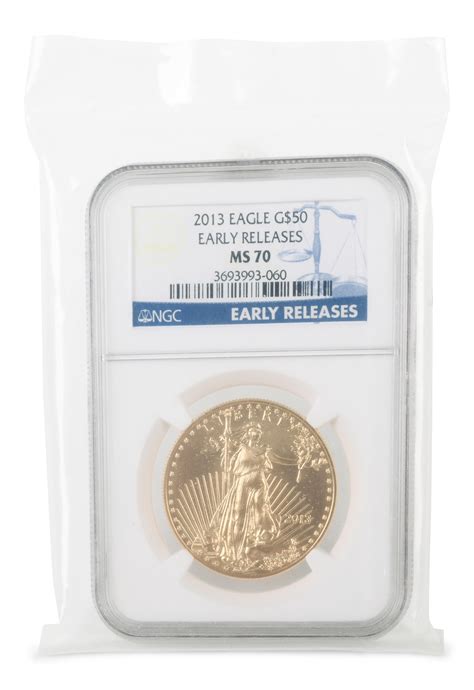 Lot - SAINT GAUDENS $50 GOLD PIECE, 2013, MS-70