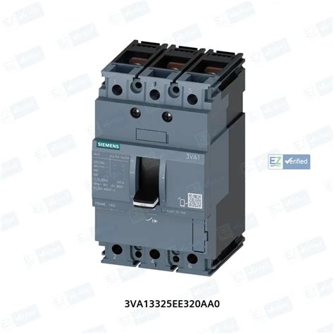 Siemens 3VA1332-5EE32-0AA0 MCCB, 320 Amp, 3 Pole, 55 kA, ATFM