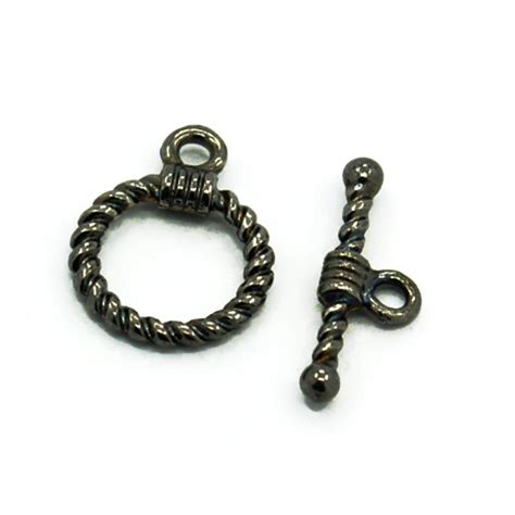 Antique Gunmetal, Twisted Wire Bali Style Toggle Clasp, 19x14mm Ring ...