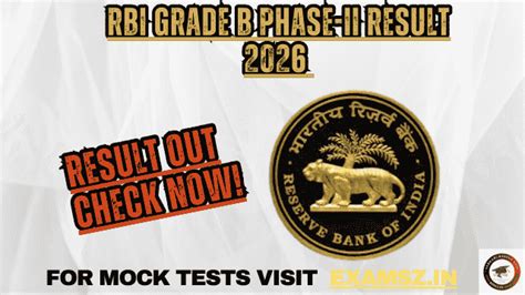 RBI Grade B Phase-II Result 2026 OUT | Examsz - Your Exam Success ...