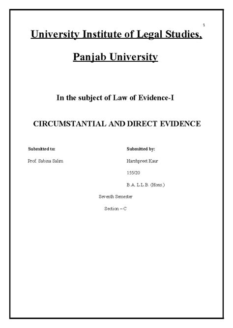Evidence Project - University Institute of Legal Studies, Panjab ...