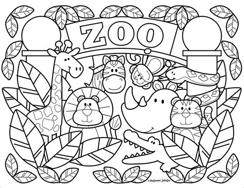 Zoo Coloring Pages Printable by Stephen Joseph - ColoringBay