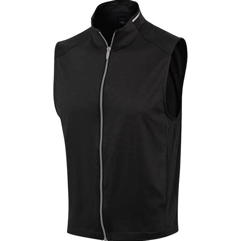Greg Norman Leaderboard Ultra Stretch Full Zip Golf Vest - Black