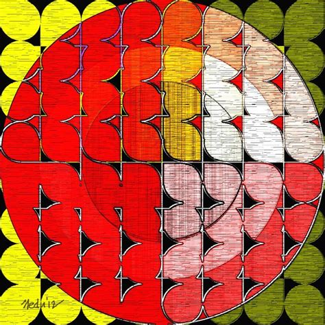 "Squares And Circles": Red Digital Painting Digital_Art by ...