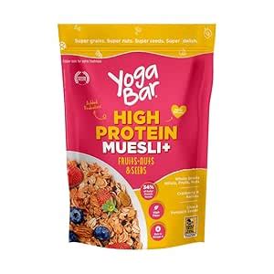 Yogabar High Protein Muesli 350gm, Fruits & Nut, 22 g Protein, with ...