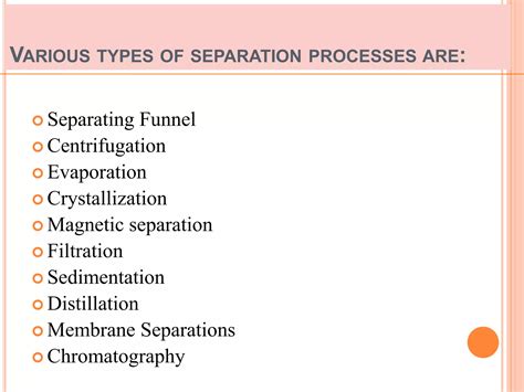 Image result for Separation process examples