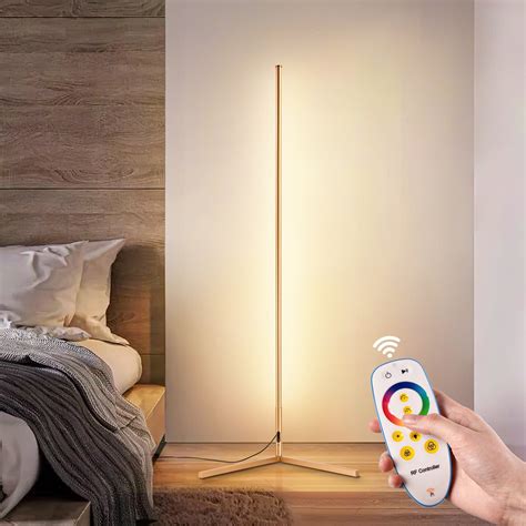 RGBCW Smart Floor Lamp - Minimalist Luxury Golden Corner Floor Lamp by ...